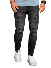 OMBRE Pánské riflové kalhoty P1025 - černá - S
