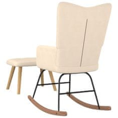 Vidaxl Houpací křeslo se stoličkou krémové textil
