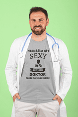 Fenomeno Pánské tričko Sexy doktor - šedé Velikost: 2XL