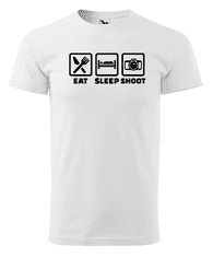 Fenomeno Pánské tričko Eat sleep(fotograf) - bílé Velikost: XL