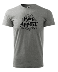 Fenomeno Pánské tričko Bon appetit - šedé Velikost: 2XL