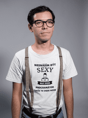 Fenomeno Pánské tričko Sexy programátor - bílé Velikost: L