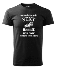 Fenomeno Pánské tričko Sexy skladník - černé Velikost: 4XL
