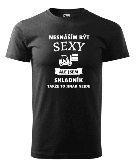 Fenomeno Pánské tričko Sexy skladník - černé Velikost: XL