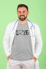 Fenomeno Pánské tričko Love(doktor) - šedé Velikost: XL