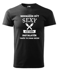 Fenomeno Pánské tričko Sexy instalatér - černé Velikost: XL