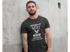 Fenomeno Pánské tričko Sexy instalatér - černé Velikost: XL