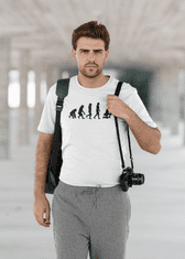 Fenomeno Pánské tričko Evoluce(fotograf) - bílé Velikost: XL
