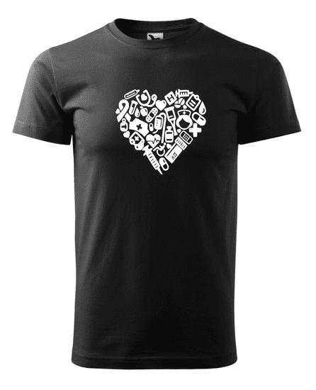 Fenomeno Pánské tričko Srdce(doktor) - černé Velikost: XL