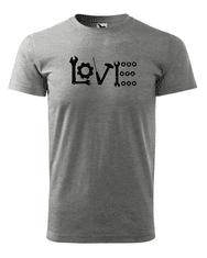 Fenomeno Pánské tričko Love(automechanik) - šedé Velikost: XL