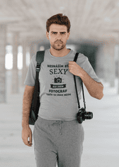 Fenomeno Pánské tričko Sexy fotograf - šedé Velikost: 3XL