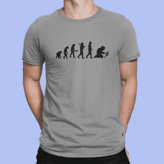Fenomeno Pánské tričko Evoluce(svářeč) - šedé Velikost: XL
