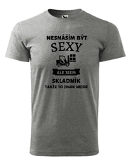 Fenomeno Pánské tričko Sexy skladník - šedé Velikost: XL