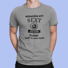 Fenomeno Pánské tričko Sexy svářeč - šedé Velikost: XL
