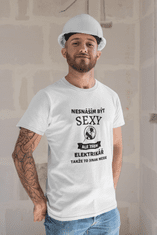 Fenomeno Pánské tričko Sexy elektrikář - bílé Velikost: 4XL