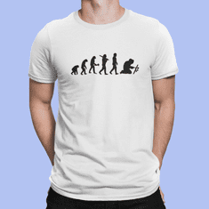 Fenomeno Pánské tričko Evoluce(svářeč) - bílé Velikost: L