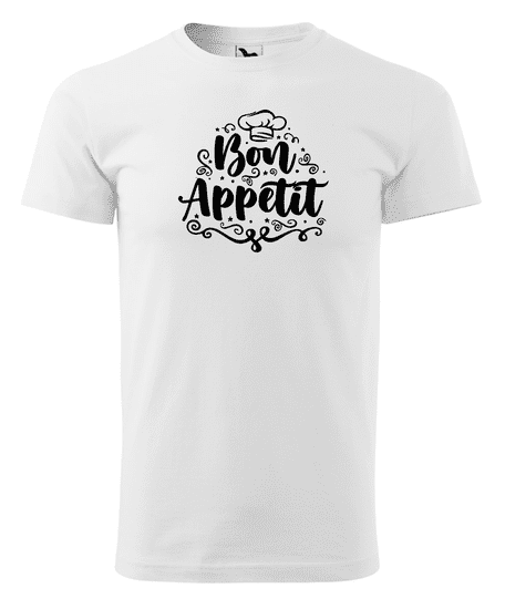 Fenomeno Pánské tričko Bon appetit - bílé Velikost: XL