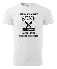 Fenomeno Pánské tričko Sexy instalatér - bílé Velikost: M