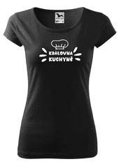 Fenomeno Dámské tričko Královna kuchyně - černé Velikost: XL