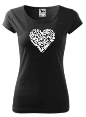 Fenomeno Dámské tričko Srdce(doktorka) - černé Velikost: XS