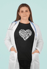Fenomeno Dámské tričko Srdce(doktorka) - černé Velikost: XS