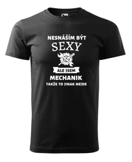 Fenomeno Pánské tričko Sexy mechanik - černé Velikost: 4XL