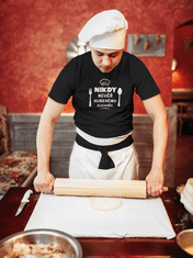 Fenomeno Pánské tričko Nikdy nevěř hubenému kuchaři - černé Velikost: XL