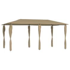 Greatstore Altán s bočními stěnami 3 x 6 x 2,6 m taupe 160 g/m2