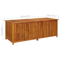 Greatstore Zahradní úložný box 200 x 80 x 75 cm masivní akáciové dřevo