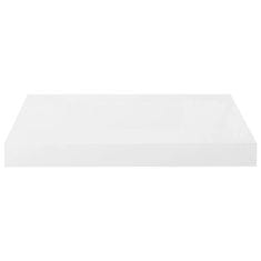 Vidaxl Plovoucí nástěnné police 4 ks bílé vysoký lesk 40x23x3,8 cm MDF