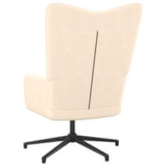 Greatstore Relaxační křeslo se stoličkou krémové textil