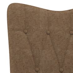 Vidaxl Relaxační křeslo se stoličkou taupe textil