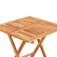 Greatstore 3dílný bistro set s béžovými poduškami masivní teakové dřevo