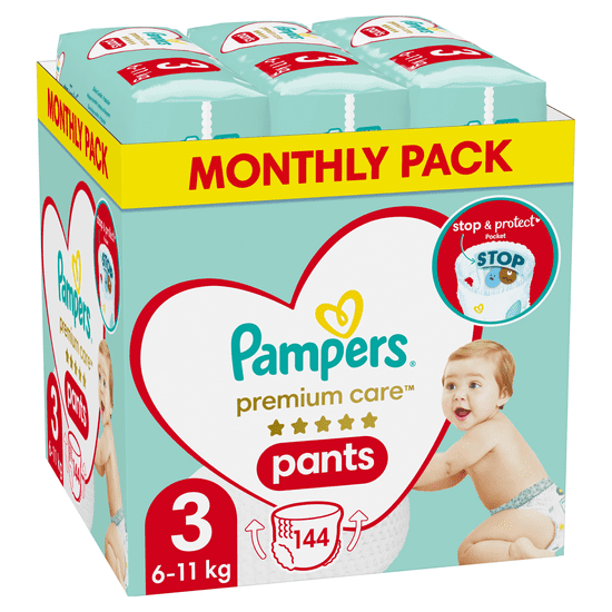 Pampers  Premium Care Plenkové Kalhotky Vel. 3 (144 Kusů)