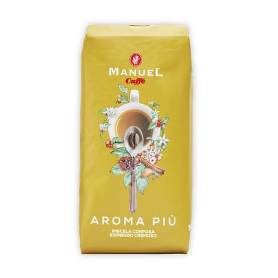 MANUEL CAFFÈ Italia Zrnková káva AROMA PIÙ, 40% Arabica 60% Robusta, 1000g