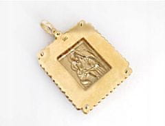 Lovrin Zlatá medaile Matky Boží s Datelem, zdobená krajkou a kubickou zirkonií.