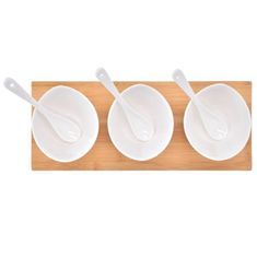 DUKA Sada Misek S Podšálkem Bamboo 3 Kusy Bílý Porcelán