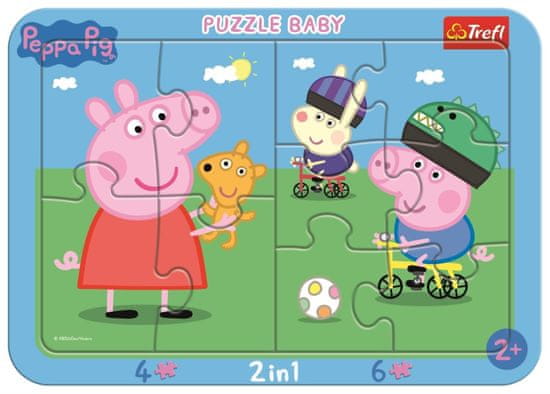 Trefl Baby puzzle Šťastné prasátko Peppa 2v1, 10 dílků