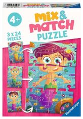 Ravensburger Puzzle Mix&Match: Mořské panny a mořské příšery 3x24 dílků