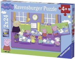 Ravensburger Puzzle Prasátko Peppa ve škole 2x24 dílků