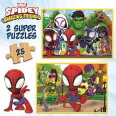 Educa Dřevěné puzzle Spidey a jeho úžasní přátelé 2x25 dílků