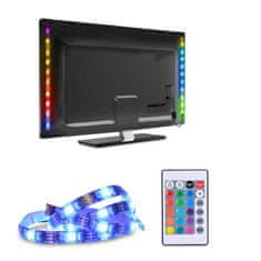 Solight LED RGB pásek pro TV, 2x 50cm, USB, vypínač, dálkový ovladač, WM504