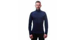 Sensor MERINO UPPER pánská mikina krátký zip deep blue L