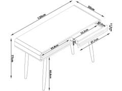 Danish Style Pracovní stůl Chantal, 120 cm, přírodní / černá