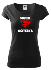 Fenomeno Dámské tričko Super učitelka - černé Velikost: XL