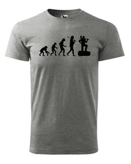 Fenomeno Pánské tričko Evoluce(dřevorubec) - šedé Velikost: M
