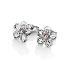 Hot Diamonds Stříbrné kytičkové náušnice s diamanty Forget me not DE618