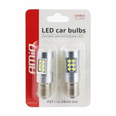 AMIO LED žárovky CANBUS 3030 24SMD 1156 BA15S P21W 12V/24V