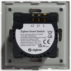 iQtech SmartLife chytrý vypínač 2x NoN, ZigBee, Černá (IQTJ012)