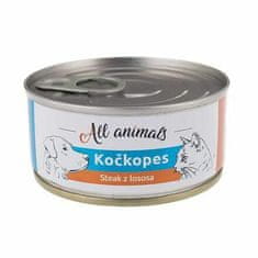 All Animals Konzerva kočkopes steak z lososa, 100g,